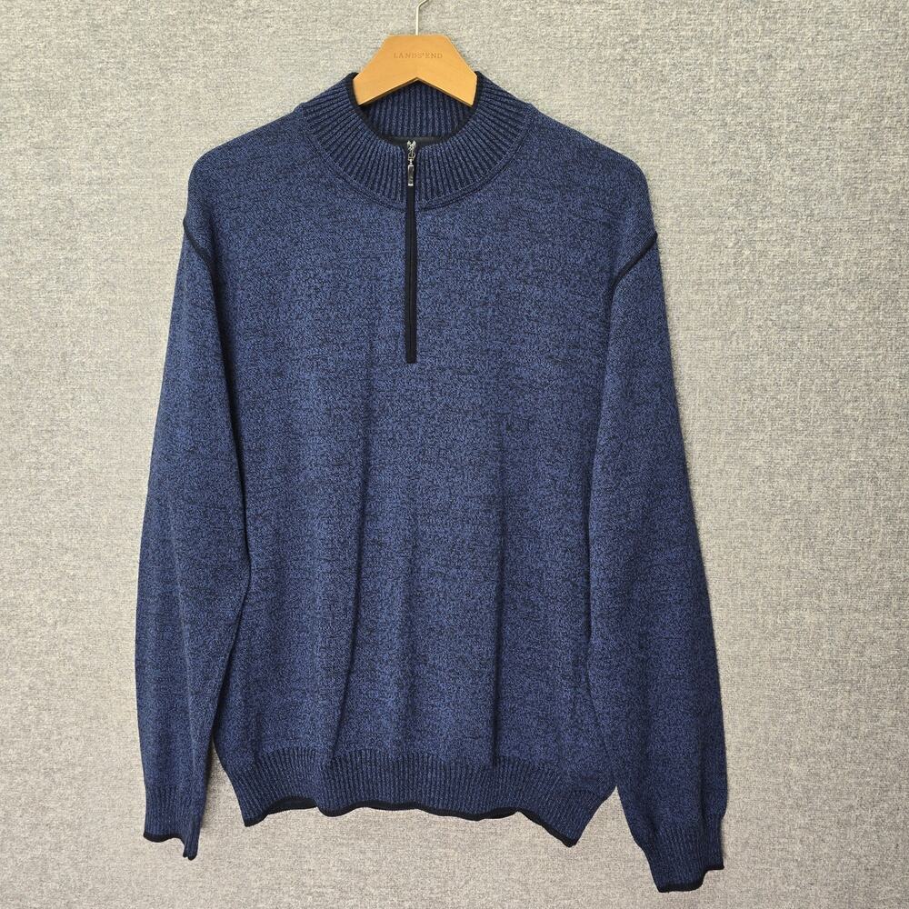 MONTECHIARO VIRGIN WOOL BLEND 1/4 ZIP SWEATER, SIZE L??? *
